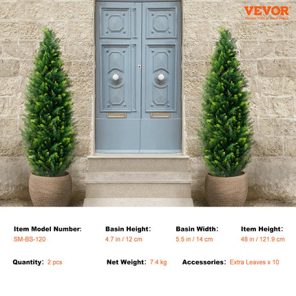 Dirbtinis kedras VEVOR SM-BS-120, 121,9 cm (2 vnt.)