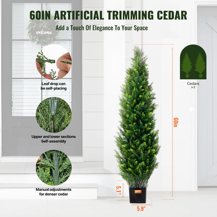 Dirbtinis kedras VEVOR SM-BS-150, 152,4 cm, 2 vnt.