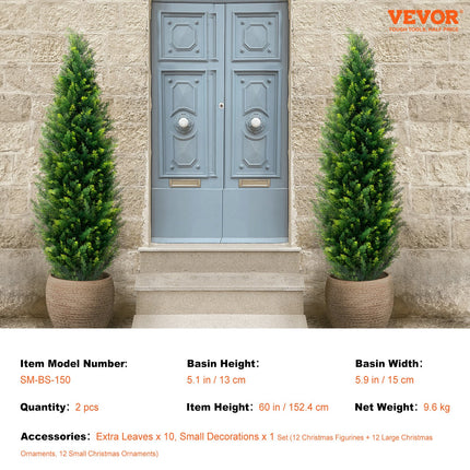 Dirbtinis kedras VEVOR SM-BS-150, 152,4 cm, 2 vnt.