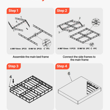 Lovos pagrindas VEVOR AY10, 1587 kg apkrova