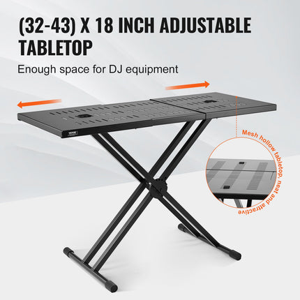 DJ stalas VEVOR DJ-4, reguliuojamas plotis 82-110 cm
