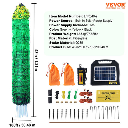 Elektrinis tinklas tvorai VEVOR LFR040-2, 1,21 x 30,48 m