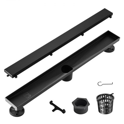 Linijinis dušo latakas VEVOR ZA3-24-T01-MB, 610 mm
