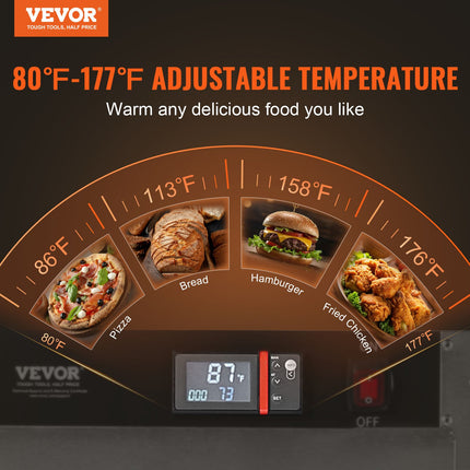 Maisto šildymo vitrina VEVOR FWHB-162224, 850 W