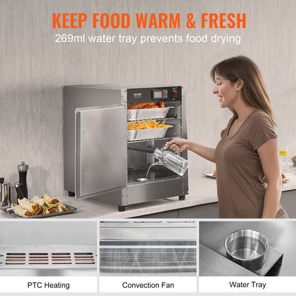 Maisto šildymo vitrina VEVOR FWHB-162224, 850 W