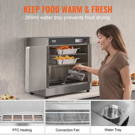 Maisto šildymo vitrina VEVOR FWHB-251524-KS, 850 W