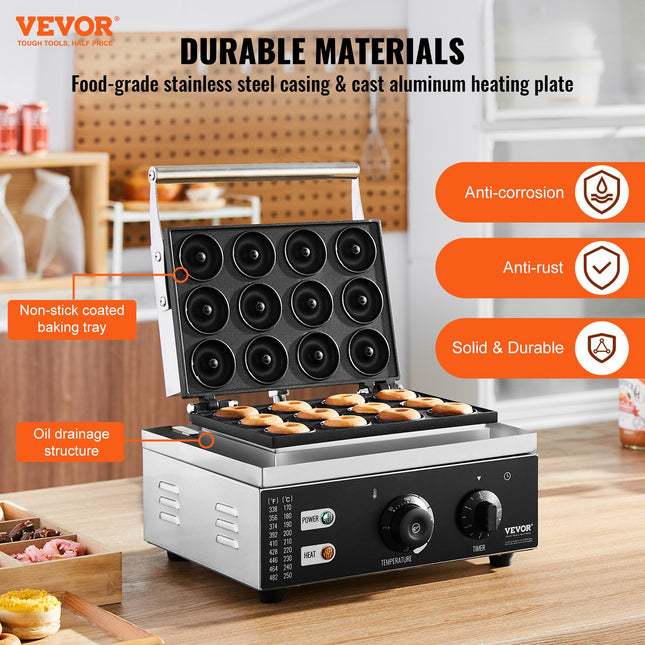 Elektrinė spurgų kepyklė VEVOR HT-12A, 1550W