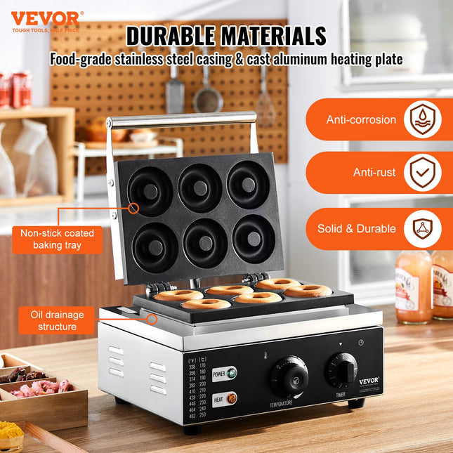 Elektrinė spurgų kepyklė VEVOR HT-6A, 1550W