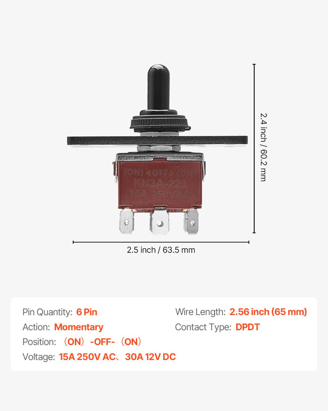 Svirtinis jungiklis VEVOR KN3A-223, 12V/30A