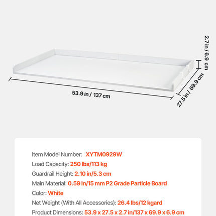 Skalbimo mašinos stalviršis VEVOR XYTM0929W, 137 x 69,9 cm