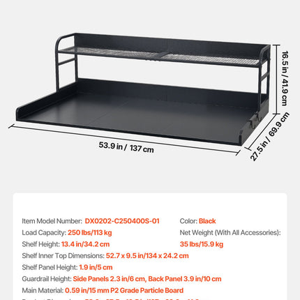 Skalbimo mašinos ir džiovyklės stalviršis VEVOR DX0202-C250400S-01, 137 x 69,9 cm