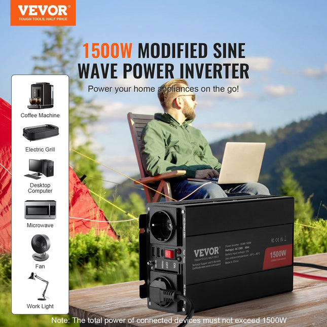 Įtampos keitiklis VEVOR SGM-1500W, 1500W
