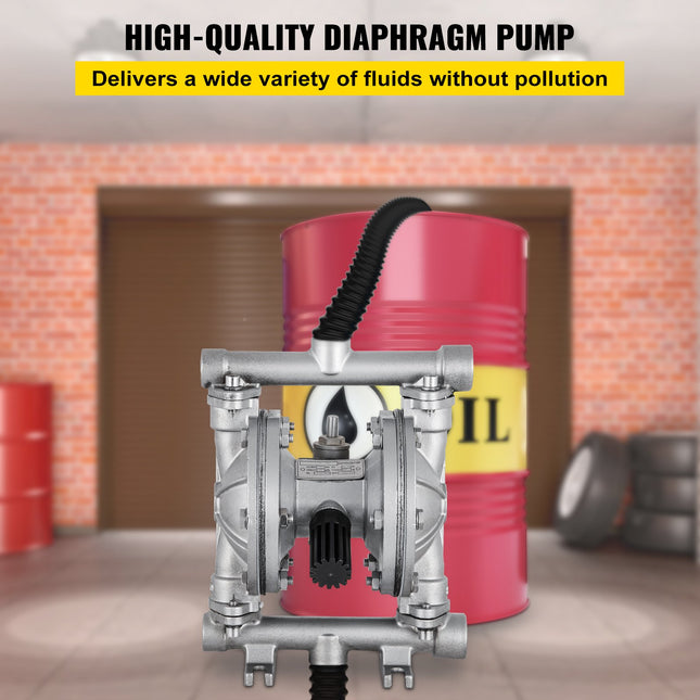 Pneumatinis dvigubos membranos siurblys VEVOR QBK-15P, 11,36 l/min