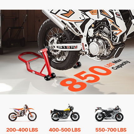 Motociklo galinio rato stovas VEVOR TD-003-05R, 385 kg keliamoji galia