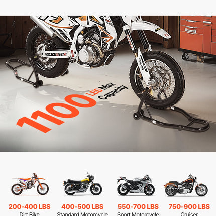 Motociklo pakėlėjų komplektas VEVOR TD-003-05WFR, 500 kg keliamoji galia