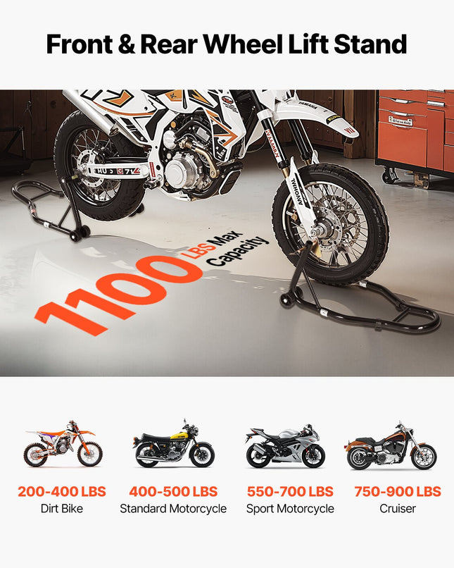 Motociklo pakėlėjų komplektas VEVOR TD-003-05WFR, 500 kg keliamoji galia