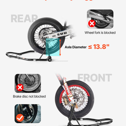 Motociklo pakėlėjų komplektas VEVOR TD-003-05WFR, 500 kg keliamoji galia