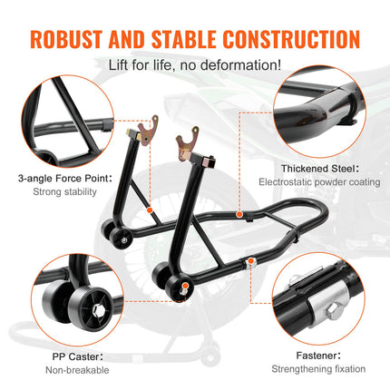 Motociklo pakėlėjų komplektas VEVOR TD-003-05FR, 0,39 t