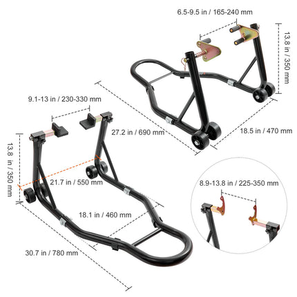 Motociklo pakėlėjų komplektas VEVOR TD-003-05FR, 0,39 t