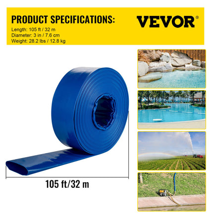 Vandens išleidimo žarna VEVOR SPDH-5763, 76 mm x 32 m