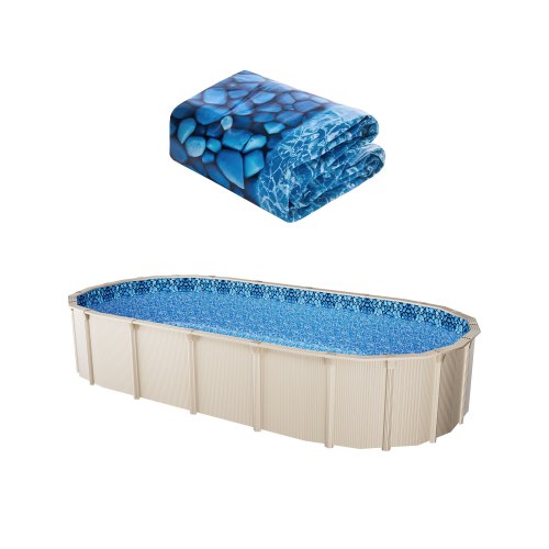 Ovalaus baseino įdėklas VEVOR 12X24X54X0.32, 3,66 x 7,32 m