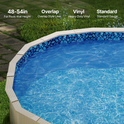 Ovalus baseino įdėklas VEVOR 15X30X54X0.32, 4,57 x 9,14 m