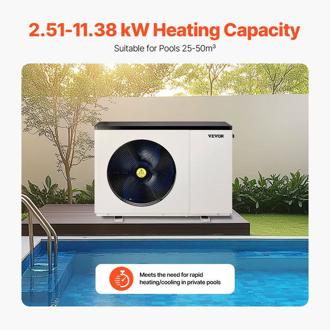Elektrinis baseino šilumos siurblys VEVOR VBPYCE-110, 11,38 kW