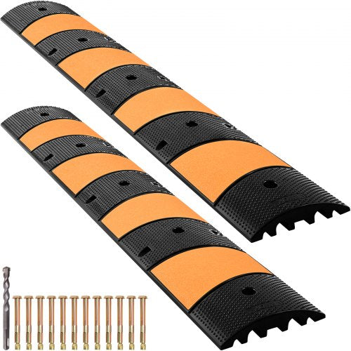 Guminis greičio mažinimo kalnelis VEVOR VV-GXB-JSD 72YC 2PCS, 185 cm ilgio