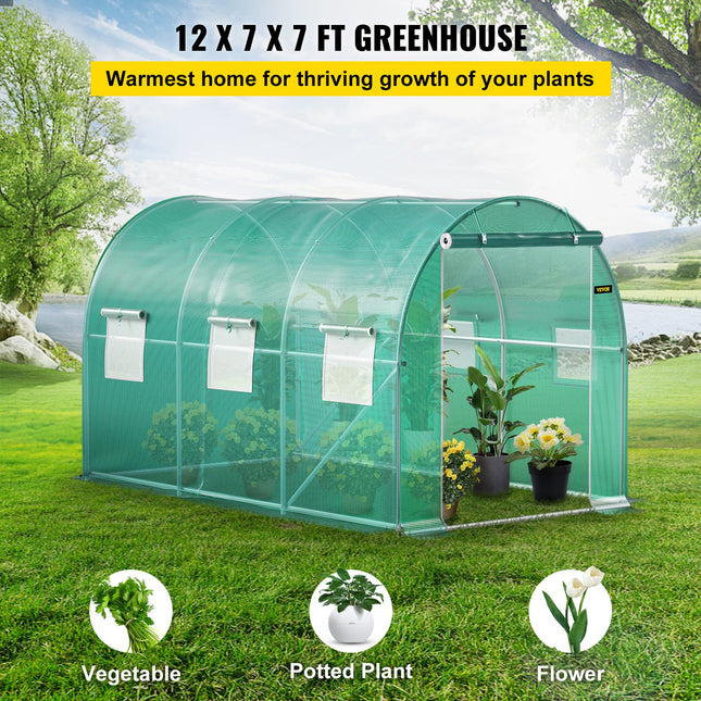 Tunelinis šiltnamis VEVOR VV-TG-1577GREEN, 3,7 x 2,1 x 2,1 m