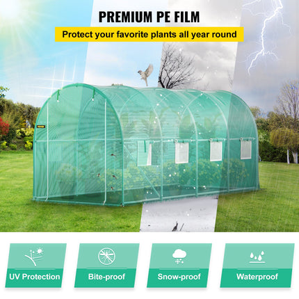 Šiltnamis tunelinis VEVOR VV-TG-1577GREEN, 4,5 x 2 x 2 m
