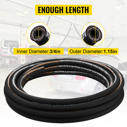 Hidraulinė žarna VEVOR 3/4 colio x 15,2 m, 3120 PSI