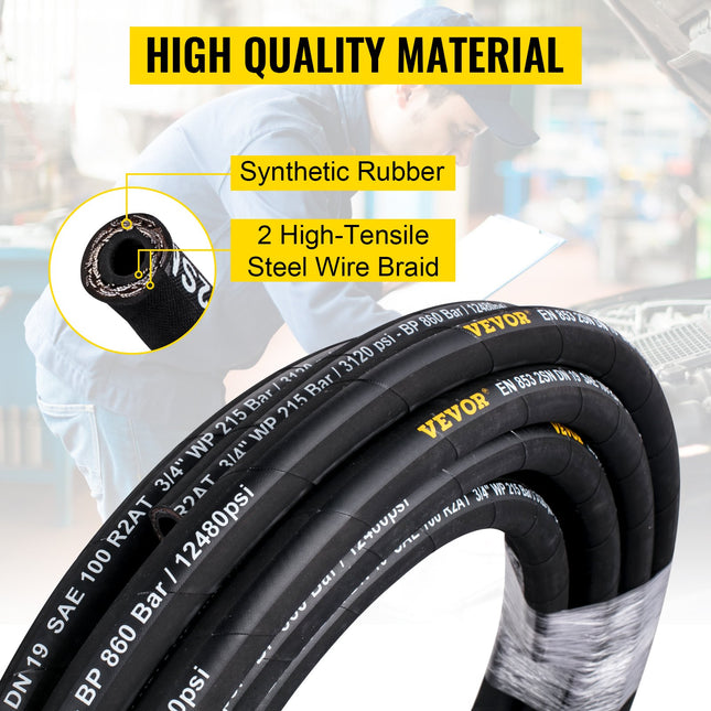 Hidraulinė žarna VEVOR 3/8 colio x 15,2 m, 5000 PSI