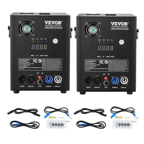 Šaltų kibirkščių mašina VEVOR BJY-PHJ500u2, 500 W (2 vnt. komplektas)