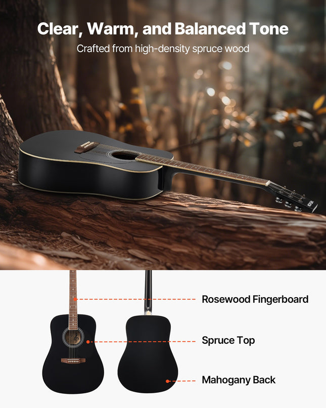 Akustinė gitara VEVOR FG068-41BK, 41 colio