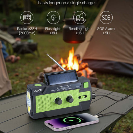 Avarinis radijo imtuvas VEVOR MD-090P, 4000 mAh