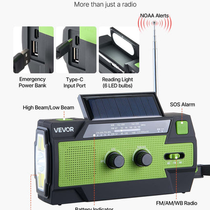 Avarinis radijo imtuvas VEVOR MD-090P, 4000 mAh