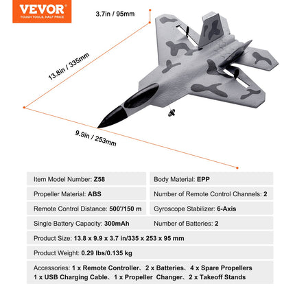 Nuotolinio valdymo lėktuvas VEVOR Z58, 2.4 GHz
