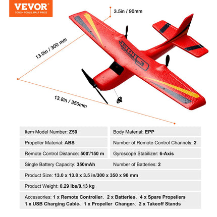 Nuotolinio valdymo lėktuvas VEVOR Z50, 2.4 GHz