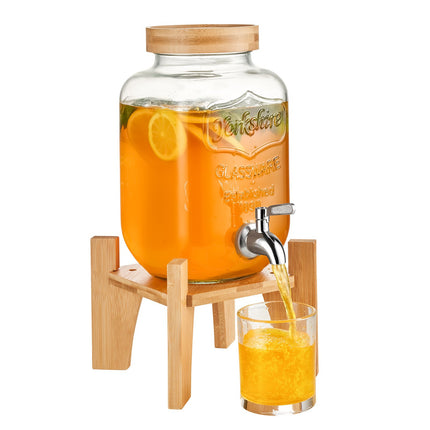 Gėrimų dozatorius VEVOR, 2 x 3,8 l, su mediniu stovu