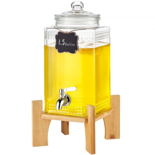 Gėrimų dozatorius VEVOR stiklinis su stovu, 5,5 l