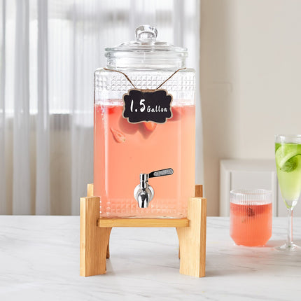 Gėrimų dozatorius VEVOR stiklinis su stovu, 5,5 l