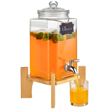 Gėrimų dozatorius VEVOR stiklinis su stovu, 5,5 l