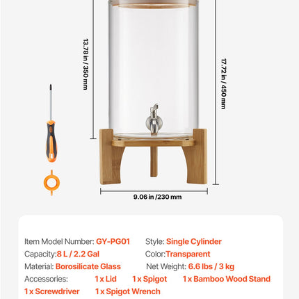 Gėrimų dozatorius VEVOR GY-PG01, 8 l talpa