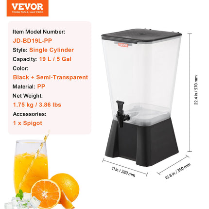 Gėrimų dozatorius VEVOR JD-BD19L-PP, 19 l