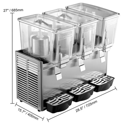 Šaltų gėrimų dozatorius VEVOR 3x12L, 36,3 l talpos