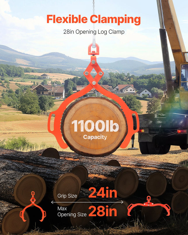 Rąstų kėlimo žnyplės VEVOR SC28, 500 kg keliamoji galia