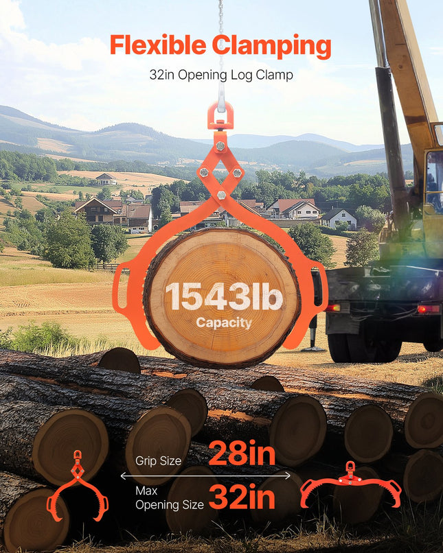 Rąstų kėlimo žnyplės VEVOR SC32, 700 kg keliamoji galia