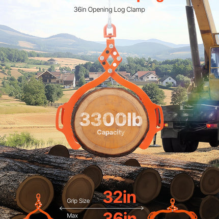 Rąstų kėlimo žnyplės VEVOR 4SC36, 1500 kg keliamoji galia