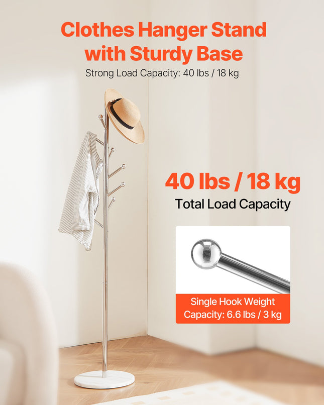 Pastatoma drabužių kabykla VEVOR GH-L618, 8 kabliukai