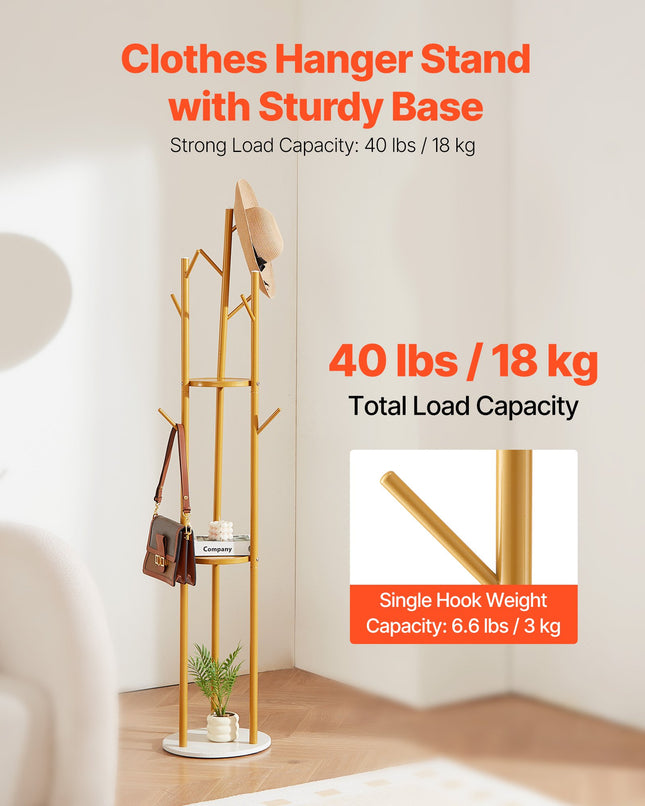 Pastatoma drabužių kabykla VEVOR GH-620, 9 kabliukai